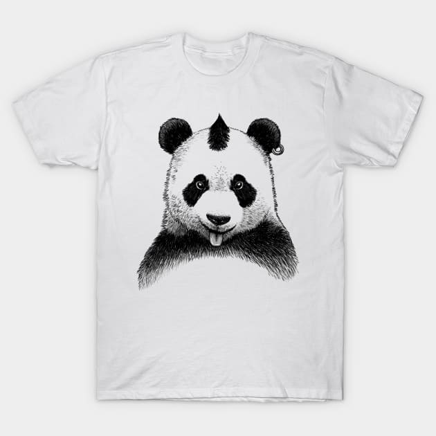 Punk Panda T-Shirt by albertocubatas